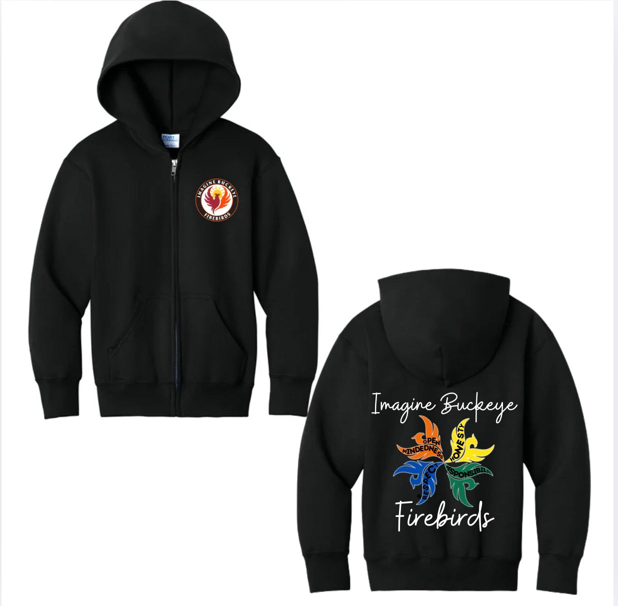 Imagine Buckeye Firebirds Zip up Hoodie New
