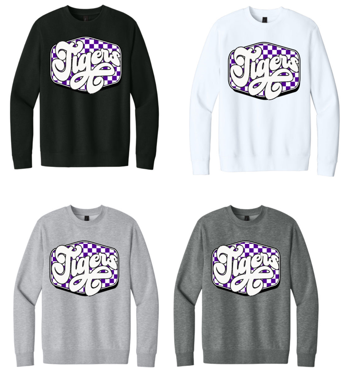 Tigers Glitter White Crewneck