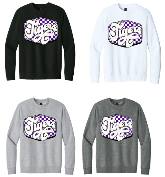 Tigers Glitter White Crewneck