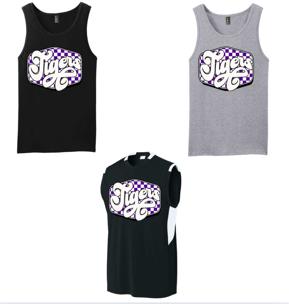 Tigers Glitter White Men's Tank