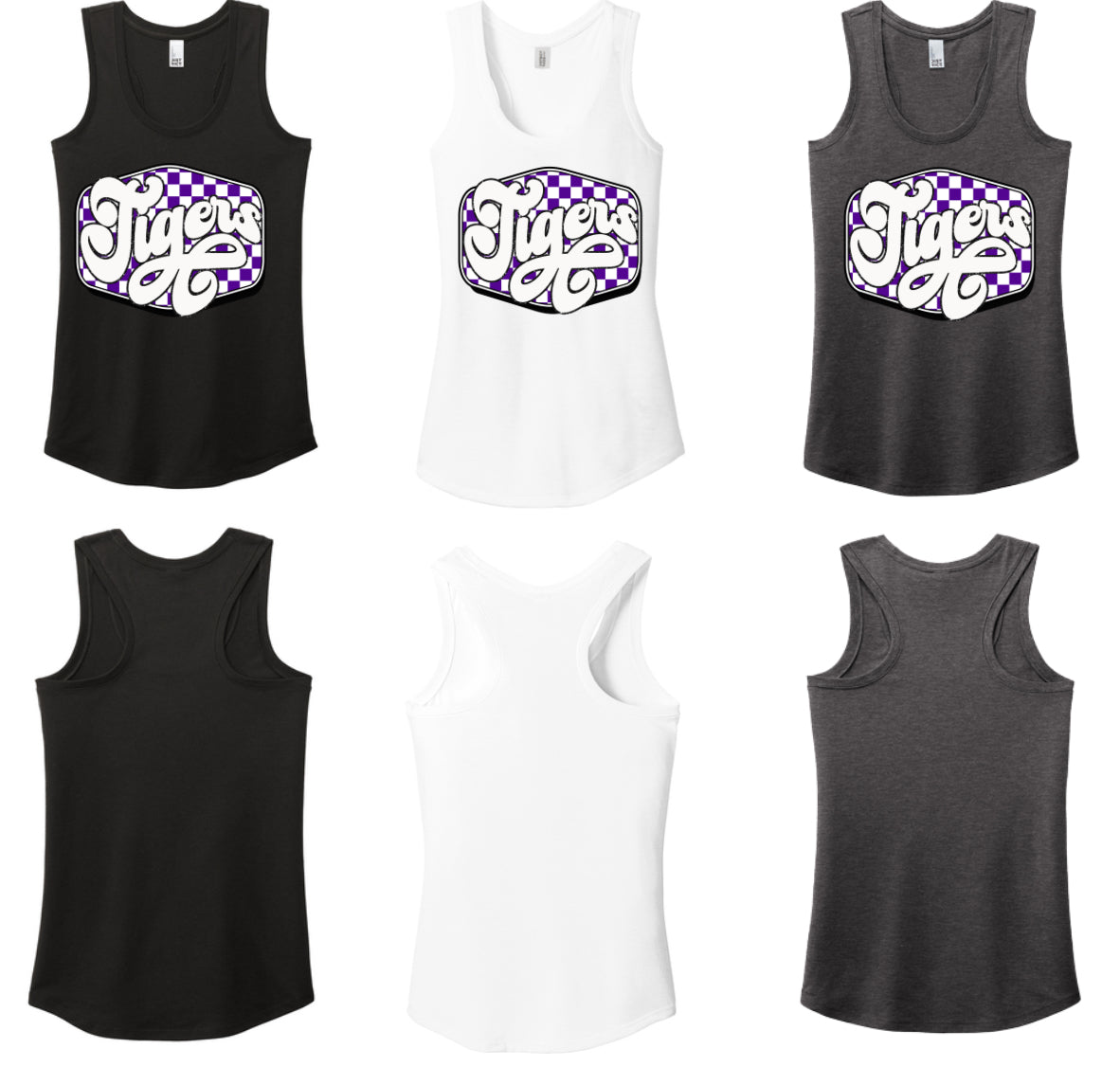 Tigers Glitter White Ladies Tank