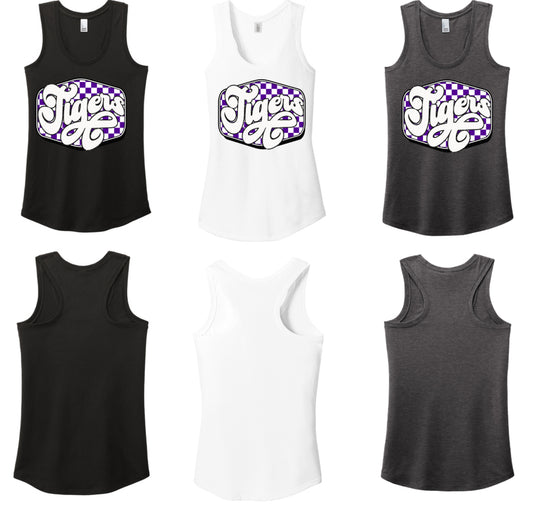 Tigers Glitter White Ladies Tank