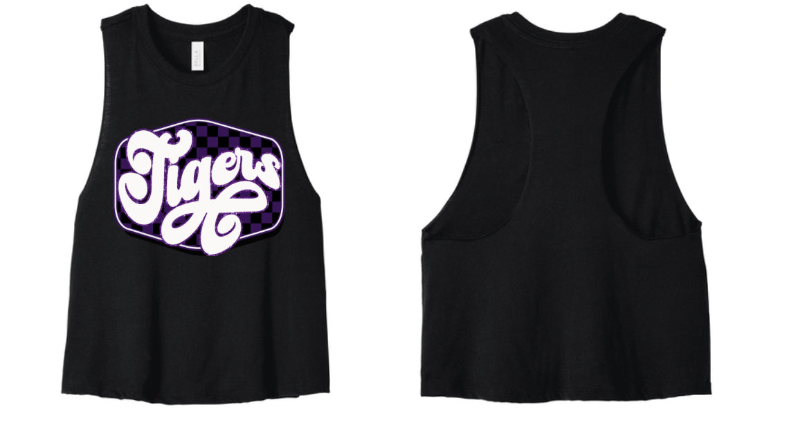 Tigers Glitter Black Ladies Tank