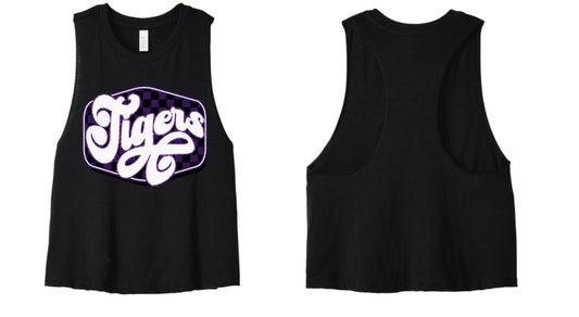 Tigers Glitter Black Ladies Tank
