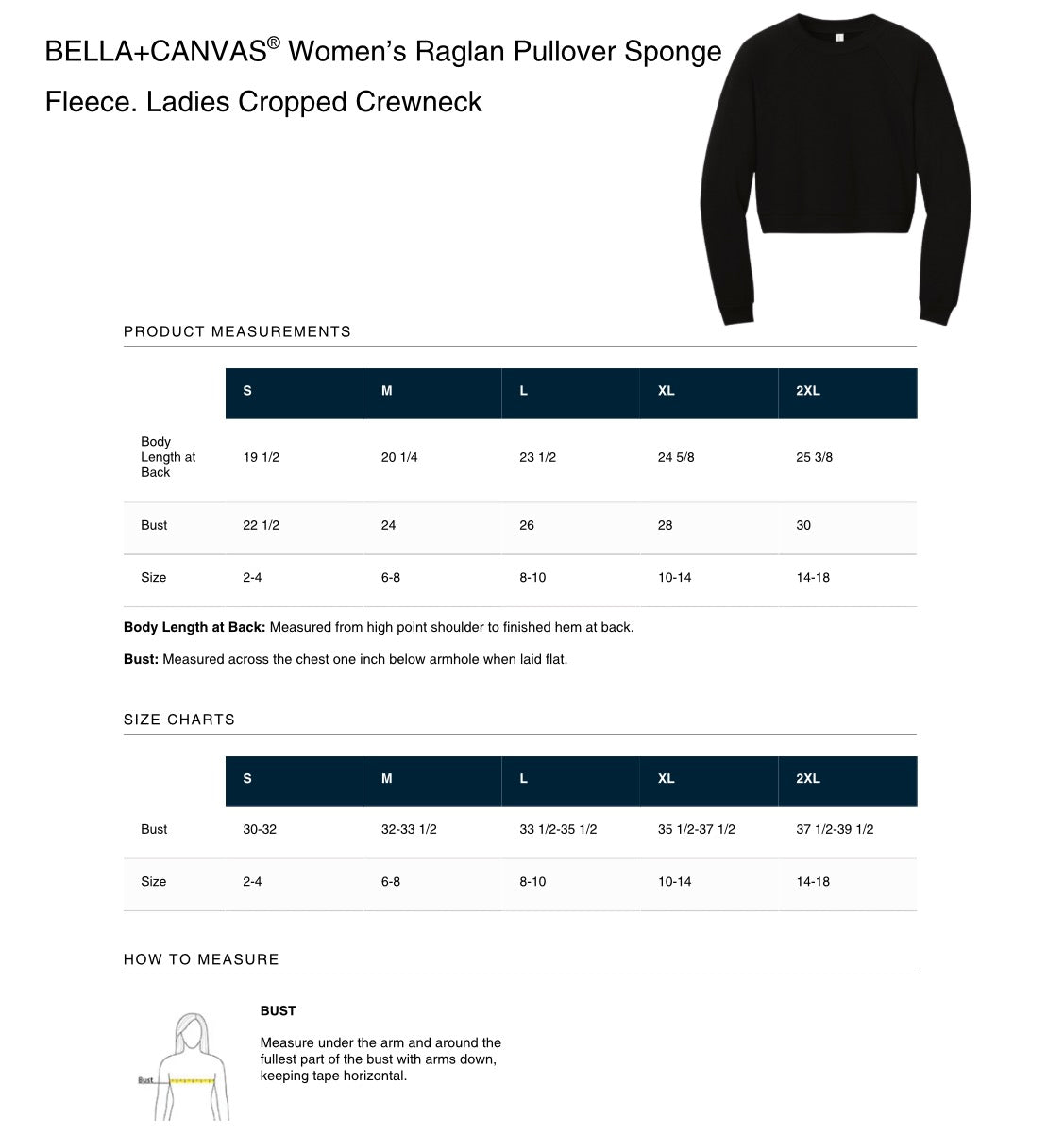 Ladies Crop Crewneck