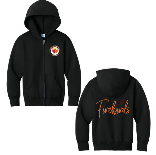 Firebirds Heart Zip up Hoodie New