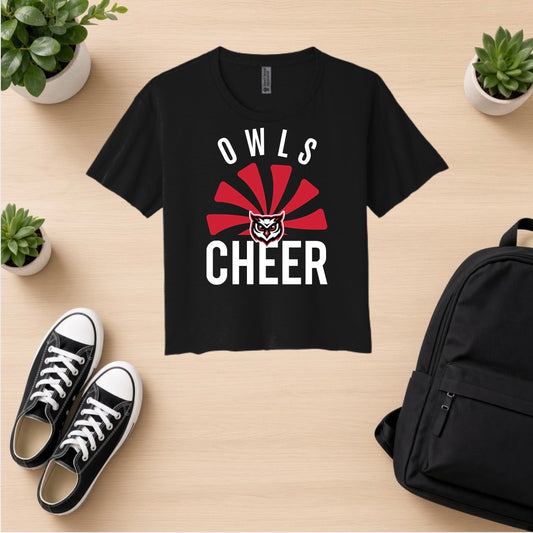 Owls Cheer Cropped Tshirt
