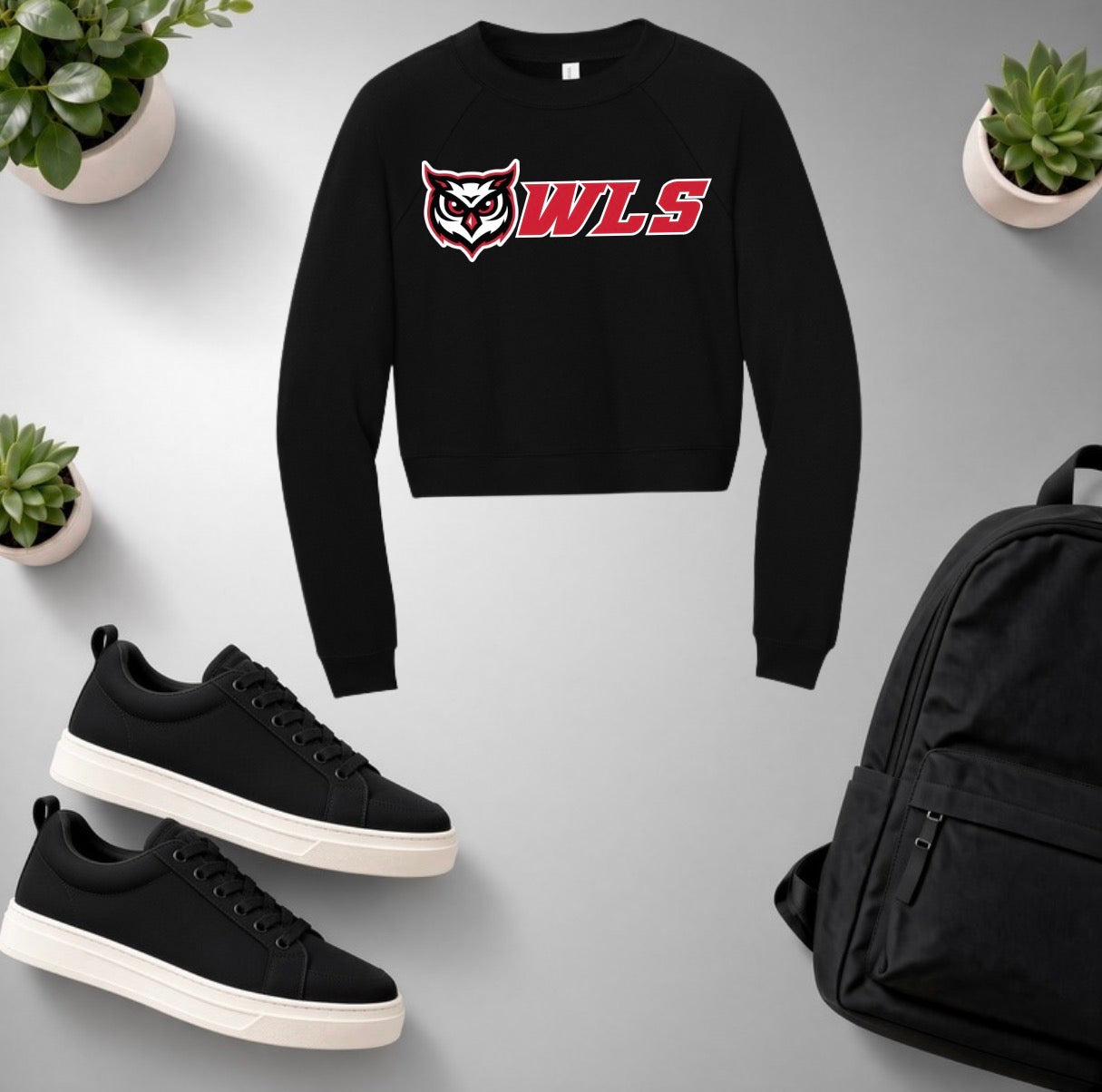 Owls Cropped Crewneck