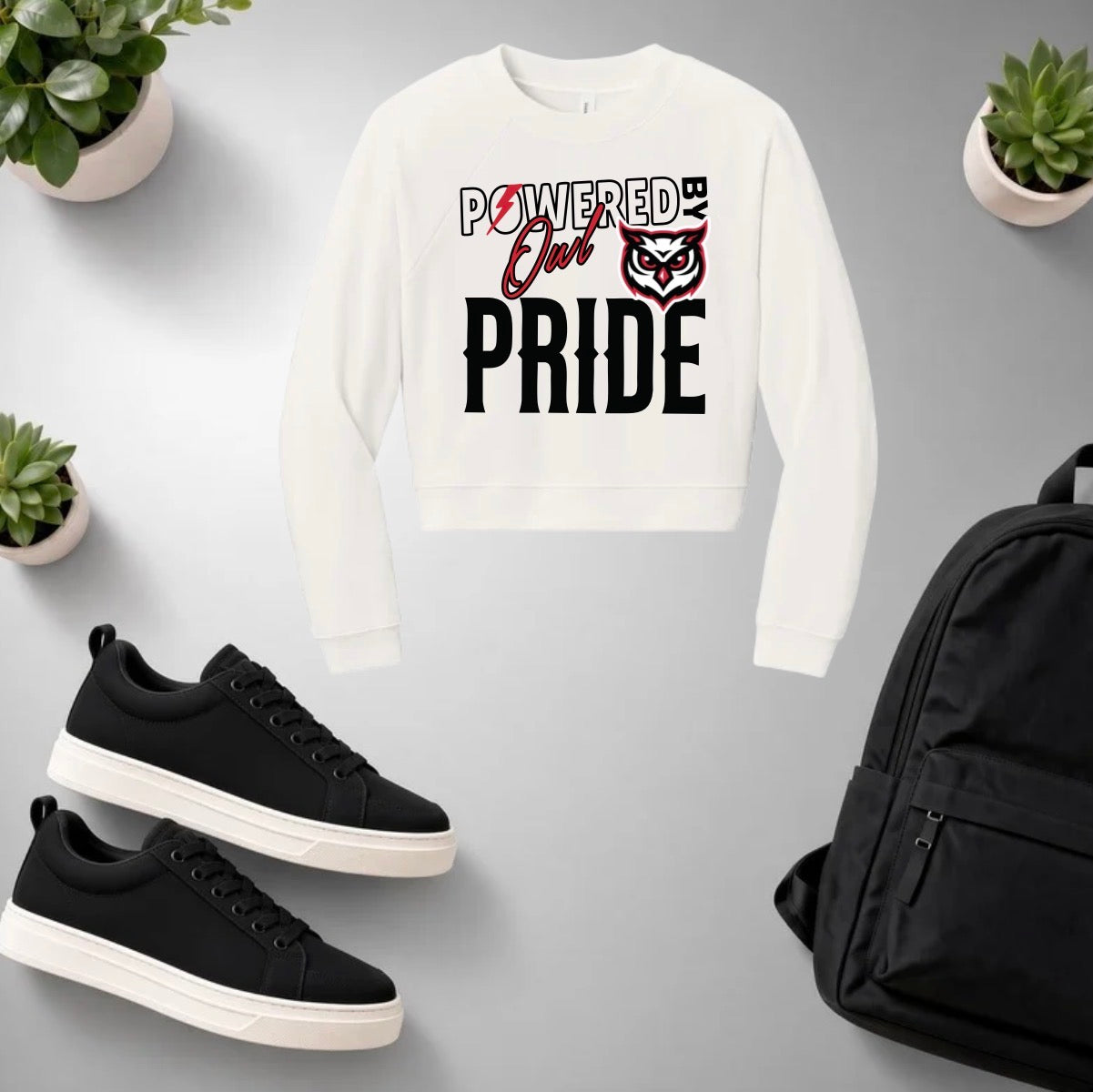 Owl Pride Cropped Crewneck