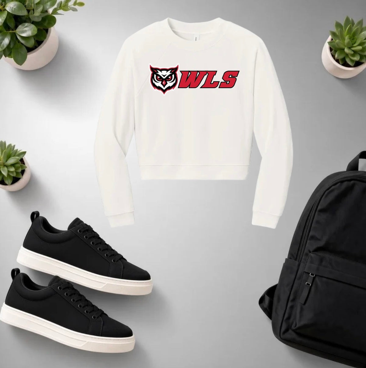 Owls Cropped Crewneck