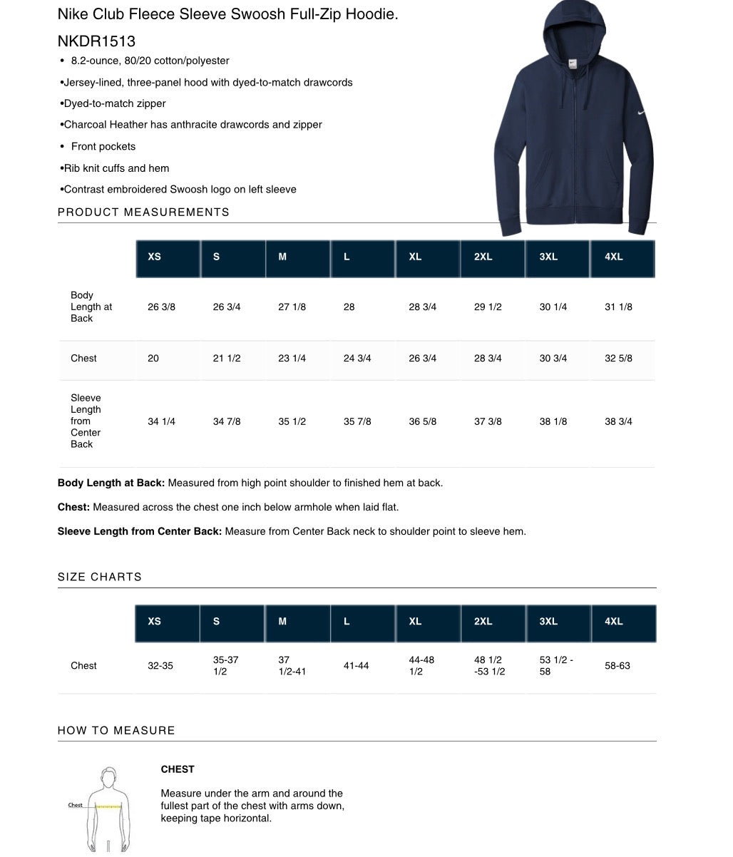 Nike Unisex Full Zip Hoodie