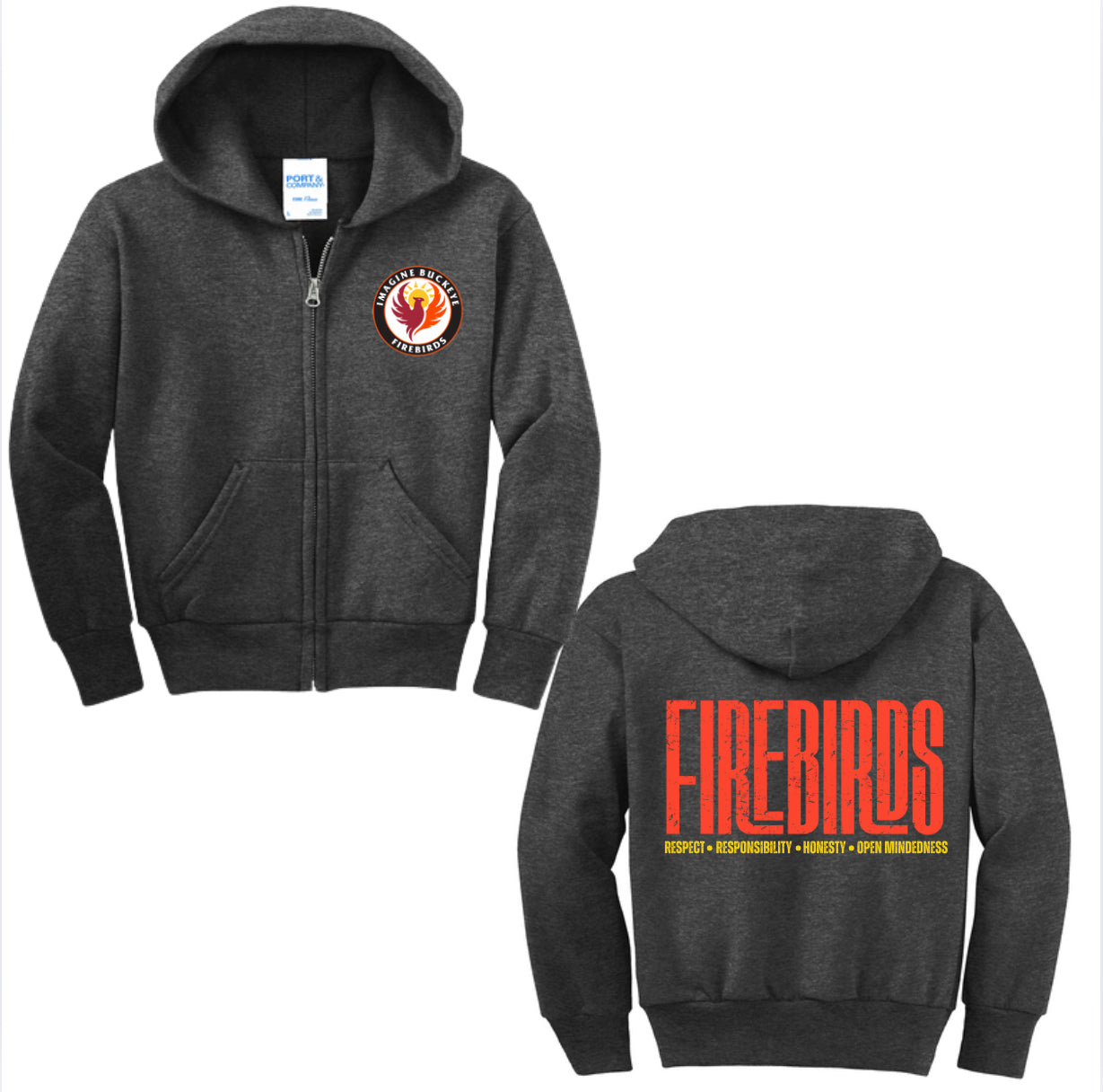 Firebirds Orange Zip-up Hoodie
