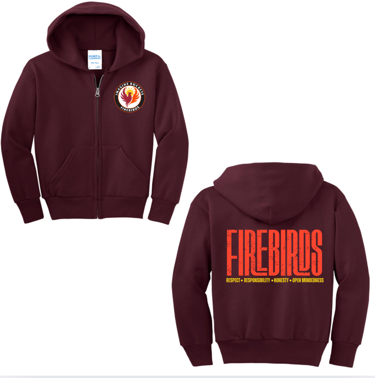 Firebirds Orange Zip-up Hoodie