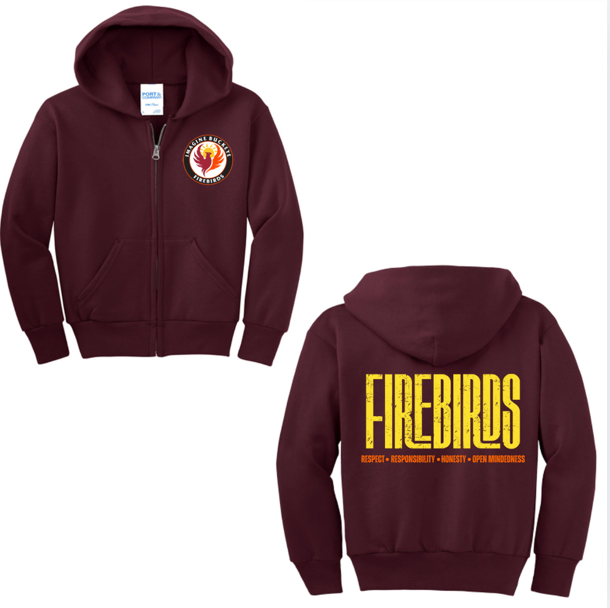 Firebirds Yellow Zip-up Hoodie
