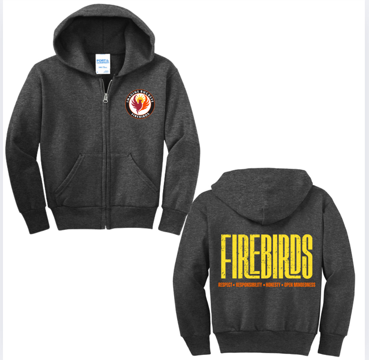 Firebirds Yellow Zip-up Hoodie